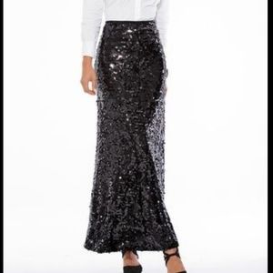 Boston Proper NWT Sequin Black Maxi Skirt Size 6